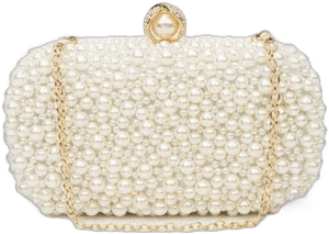 Pearl-Embellished Rhinestone Clutch Purse