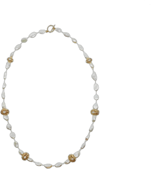 Baroque Pearl Water Wave Necklace