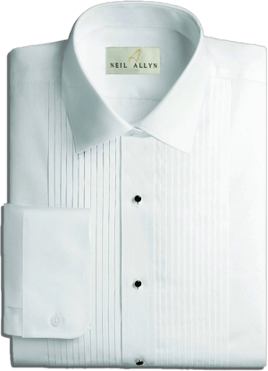 Neil Allyn Men's Poly/Cotton Laydown Collar Tuxedo Shirt