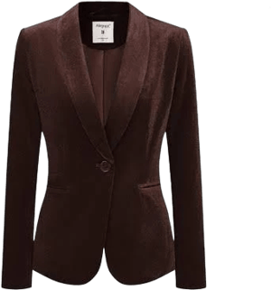 Women's Allegra K Halloween Christmas Office Coat Solid Shawl Collar 1 Button Velvet Blazer