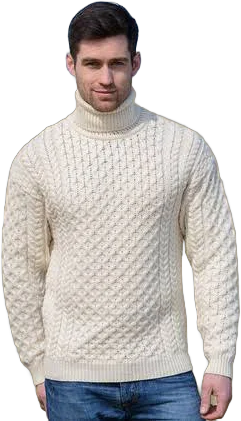 Weavers of Ireland Men's Wool Turtleneck Sweater