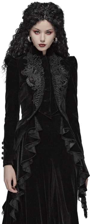 Vampire Goth Velvet Long Sleeve Tailcoat