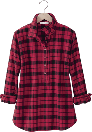 Coldwater Creek Plaid Festive Celebration Tunic