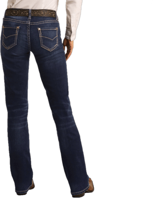 Rock and Roll Denim Women's Mid Rise Bootcut Riding Jeans