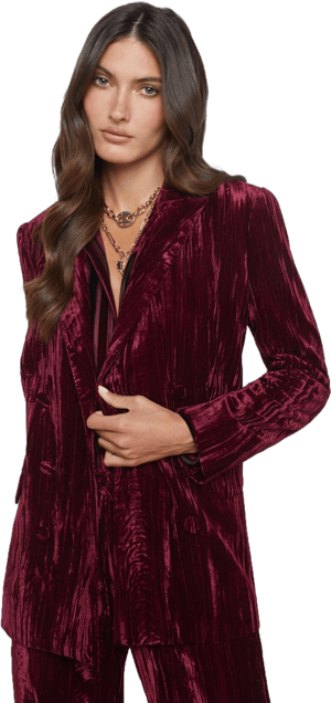 L'AGENCE Women's Aimee Velvet Double-Breasted Blazer