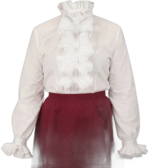 Ladies White Cotton Band Collar Blouse