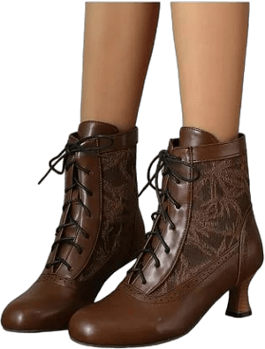 Victorian Lace Up Granny Ankle Boots