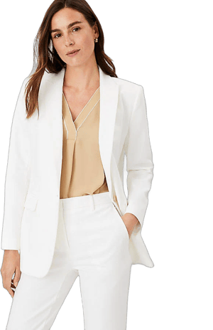 Ann Taylor Women's Longline Stretch Cotton Blazer