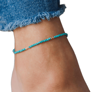 Women's Beaded Turquoise Anklet