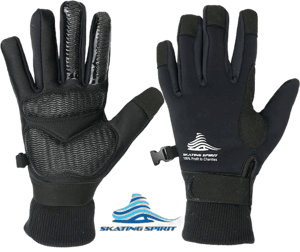 Skating Spirit Gel Padded Thermal Gloves with Wrist Straps Large