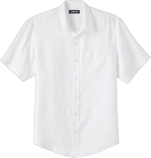 Lands' End Men's Traditional Fit Linen Short Sleeve Shirt