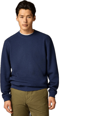 J.Crew Men's Long-Sleeve Brushed Waffle-Knit Crewneck