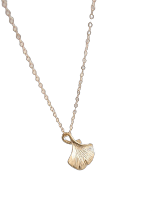 women Gold Ginkgo Leaf Necklace Leaf Necklace Cute dainty tiny Woodland Jewelry