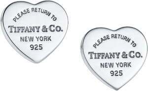 Return to Tiffany Heart Tag Stud Earrings in Silver