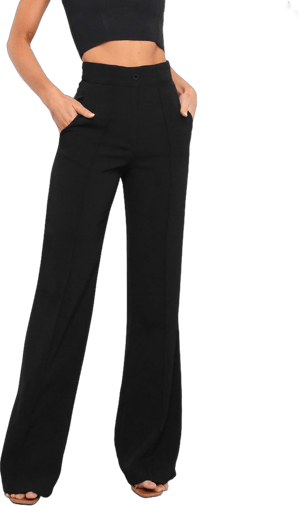 Women's High Waist Wide Leg Dress Pants with Pockets