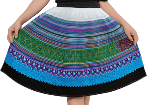 Hmong Vintage Pleated Hill Tribe Skirt