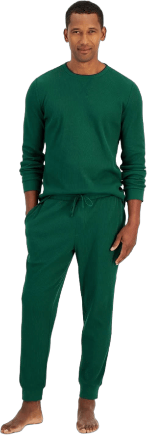 Club Room Men's Waffle Long-Sleeve T-Shirt & Pajama Pant Set