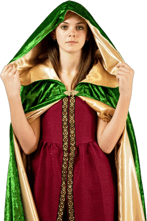 Everfan Deluxe Willow Velour Satin Cloak with Large Hood