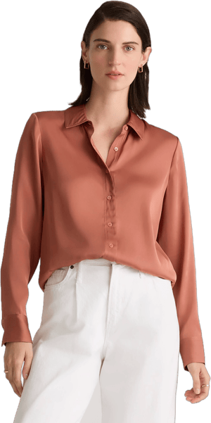 Quince Women's Washable Stretch Silk Blouse