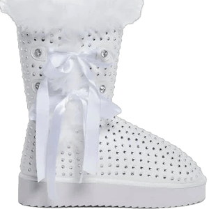 Sugar Thrillz Snowflake Cadet Rhinestone Booties - WHITE / US 7