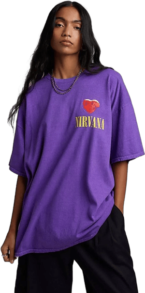 Nirvana Heart-Shaped Box Graphic Oversized Tee