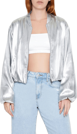 Forever 21 Women's Metallic Bomber Jacket