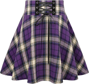 IDEALSANXUN Gothic Plaid Mini Skirts for Women 2024 Short High Waist Plaid Skirts