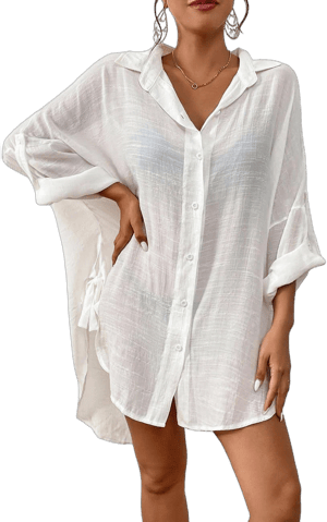 Women's Button Down Swimwear Blouse