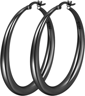 S925 Sterling Silver Large Thick Hoop Earrings