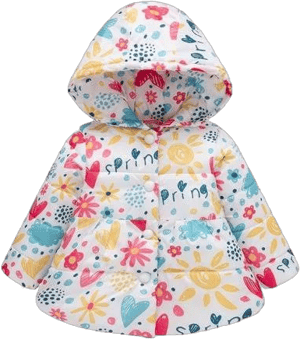 Esho Baby Girls Butterfly Floral Down Puffer Jacket