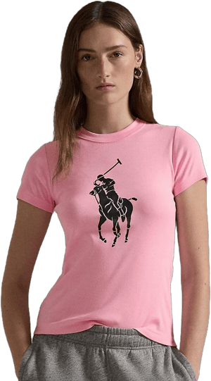 Ralph Lauren Women's Pink Pony Cotton Crewneck Tee