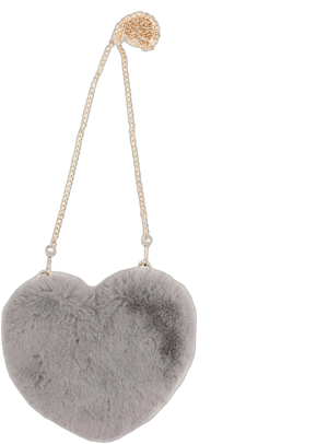 Faux Rex Rabbit Fur Heart Shaped Bag