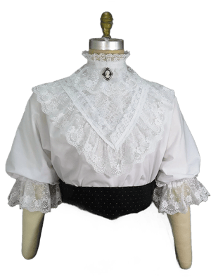 Victorian Ruffle Lace & Ribbon Blouse