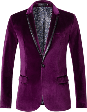 Men's Slim Fit Velvet Blazer