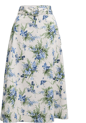 Veronica Beard Women's Arwen Floral Cotton Midi Skirt