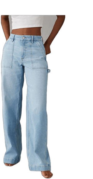 Ae Dreamy Drape Stretch Super High-Waisted Baggy Wide-Leg Jean