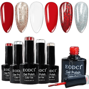 eodci Red Gel Nail Polish Set