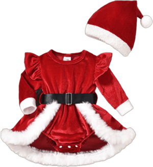 Newborn Baby Girl Christmas Velvet Romper