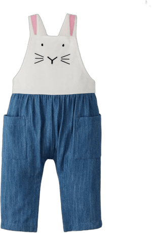 Hanna Andersson Baby Girls' Bunny Embroidered Cotton Overalls