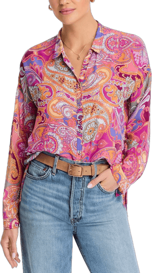 Johnny Was Women's Audrey Oversized Silk Blouse