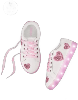 Glitter Hearts Light Up Sneaker