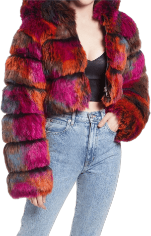 Azalea Wang Gracelle Faux Fur Insulated Cropped Coat