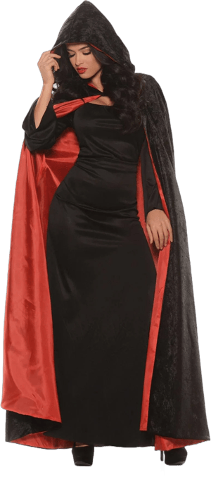 Haunted Props Hooded Velvet Cape with Lining Ad