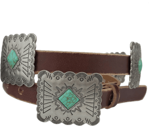 Western Concho Belt with Scalloped Edge