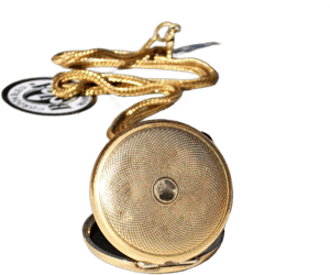 Victorian Gold Foxtail Chain Pocket Watch Locket