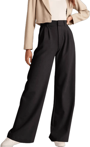 Women's High-Waisted Business Casual Work Pants with Pockets