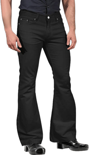 Men's Retro Flare Bell Bottom Mid-Rise Pants