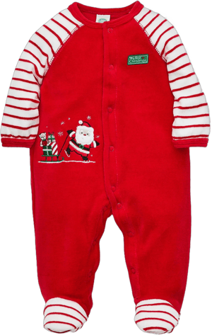 Little Me Baby Boys Santa Velour Footies