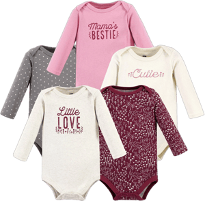 Hudson Baby Unisex Cotton Long-Sleeve Bodysuits (5-Pack)