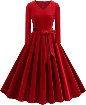 ODIZLI Women's 1950s Retro Vintage Velvet Cocktail Dress